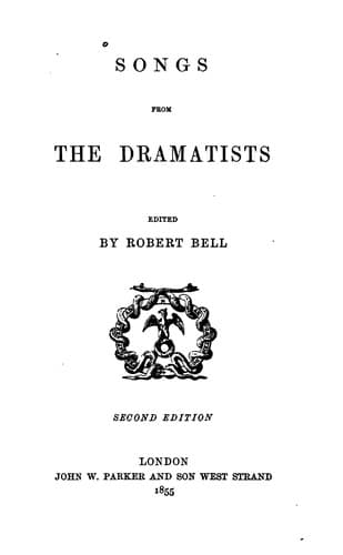 Tapa de Songs from the dramatists