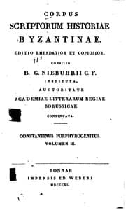 Tapa de Corpus scriptorum historiae byzantinae