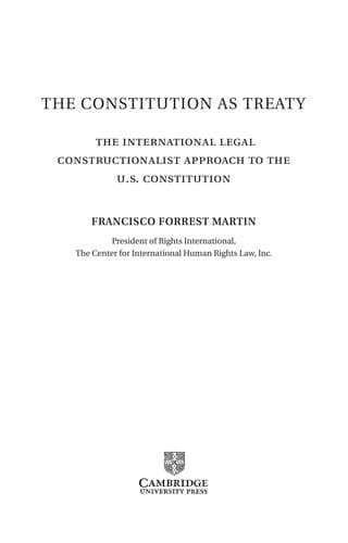 Tapa de The constitution as treaty