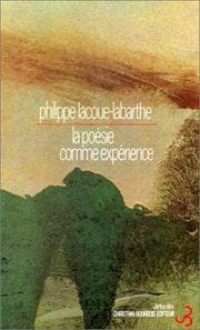 Tapa de La poésie comme expérience