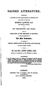Tapa de Sacred literature; comprising a review of the principles of composition laid down by the late Robert Lowth ..