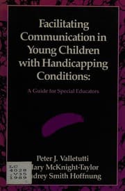 Tapa de Facilitating communication in young children with handicapping conditions
