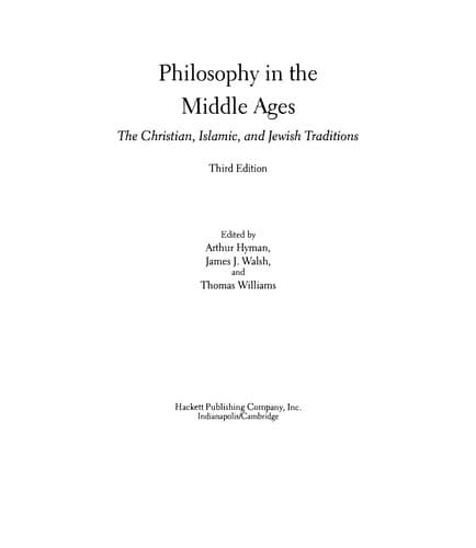 Tapa de Philosophy in the Middle Ages