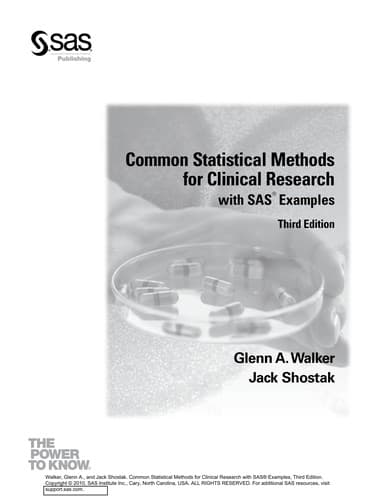 Tapa de Common statistical methods for clinical research with SAS examples
