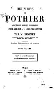 Tapa de Œuvres de Pothier