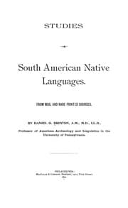 Tapa de Studies in South American native languages