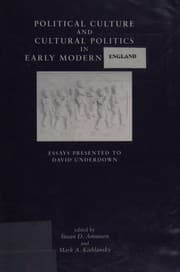 Tapa de Political culture and cultural politics in early modern England