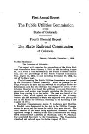 Tapa de Annual report of the Public Utilities Commission of the State of Colorado