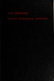 Tapa de American Psychological Association 1963 Directory