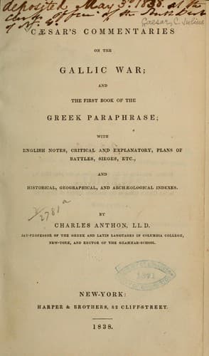 Tapa de Caesar's Commentaries on the Gallic war