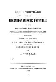 Tapa de Sechs Vorträge über das thermodynamische Potential und seine Anwendungen auf chemische und ..