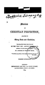 Tapa de Maxims of Christian perfection, tr. by a member of the same order