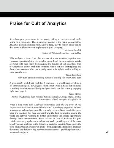Tapa de Cult of analytics