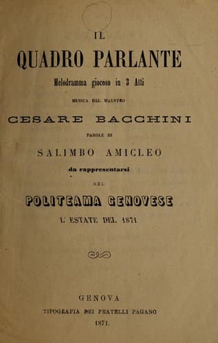 Tapa de Il quadro parlante