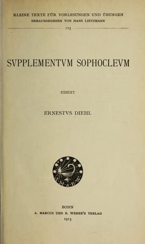 Tapa de Supplementum Sophocleum