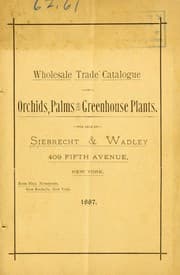 Tapa de Wholesale trade catalog of orchids, palms and greenhouse plants