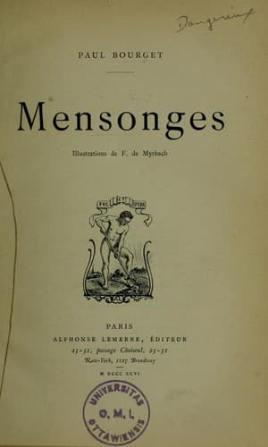Tapa de Mensonges