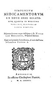 Tapa de Simplicium medicamentorum ex Nouo Orbe delatorum, quorum in medicina vsus ..
