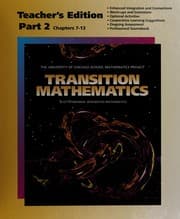 Tapa de Transition Mathematics Teacher's Edition Part 1 Chapters 1-6