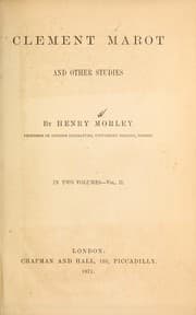Tapa de Clement Marot and other studies