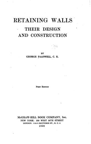 Tapa de Retaining Walls: Their Design and Construction