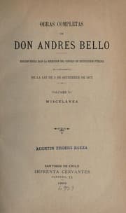 Tapa de Obras completas de don Andrés Bello
