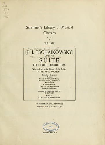 Tapa de Suite for full orchestra