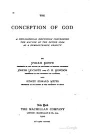 Tapa de The Conception of God: A Philosophical Discussion Concerning the Nature of ..