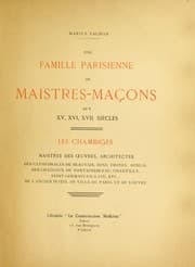Tapa de Une famille parisienne de maistres-mac ʹons aux XV, XVI, XVII sie  cles