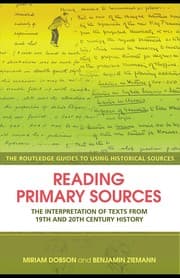 Tapa de Reading primary sources