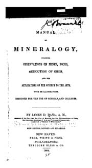 Tapa de Manual of Mineralogy: Including Observations on Mines, Rocks, Reduction of Ores, and the ..