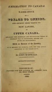 Tapa de Emigration to Canada