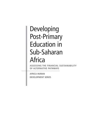 Tapa de Developing post-primary education in Sub-Saharan Africa