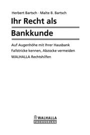 Tapa de Ihr Recht als Bankkunde