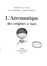 Tapa de L' aéronautique des origines à 1922