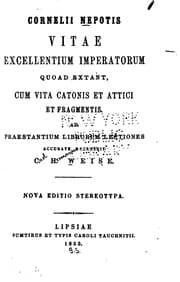 Tapa de Cornelii Nepotis Vitae excellentium imperatorum quod extant: cum Vita ..
