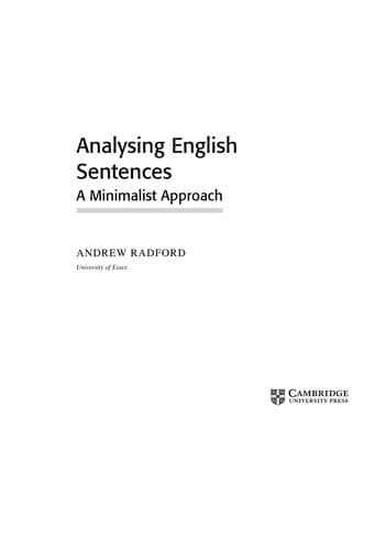 Tapa de Analysing English sentences