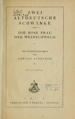 Tapa de Zwei altdeutsche Schwänke