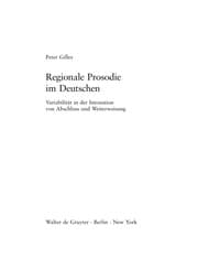 Tapa de Regionale Prosodie im Deutschen: Variabilit at in der Intonation von Abschluss und Weiterverweisung, + 1 CD-ROM