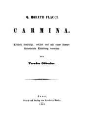 Tapa de Q. Horatii Flacci carmina, kritisch berichtigt von T. Obbarius