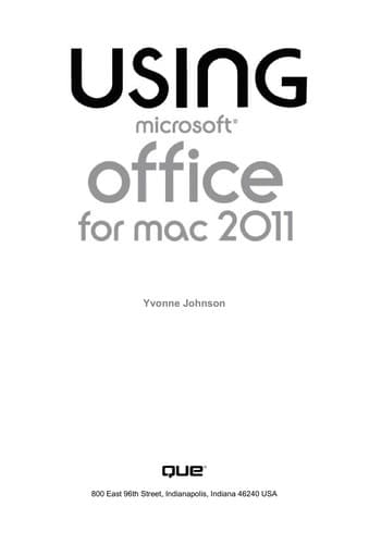 Tapa de Using Microsoft Office for Mac 2011