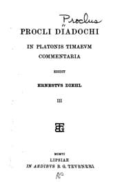 Tapa de Procli Diadochi in Platonis Timaeum commentaria