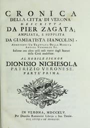 Tapa de Cronica della citta' di Verona