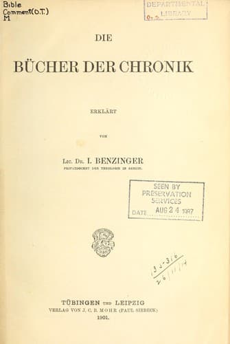 Tapa de Die Bücher der Chronik