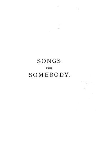 Tapa de Songs for somebody