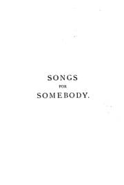 Tapa de Songs for somebody