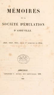 Tapa de Memoires de la Société (Royale) d'Emulation d'Abbeville