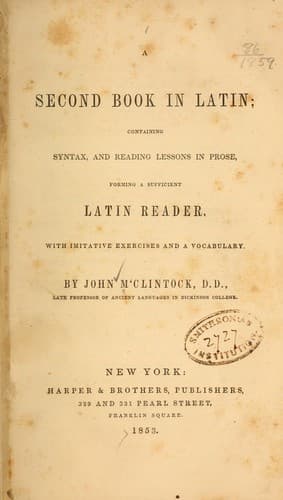 Tapa de A second book in Latin