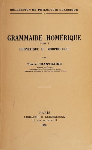 Tapa de Grammaire homérique