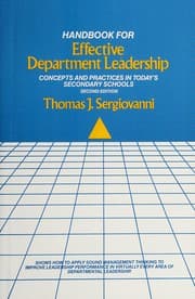 Tapa de Handbook for effective department leadership